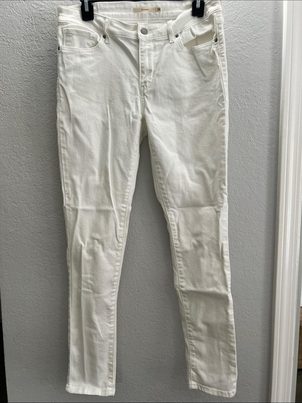 Levi's White 711 Skinny Jeans sz 29